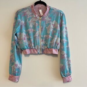 LoveShackFancy x Hurley Under the Sea Cropped Bomber Jacket